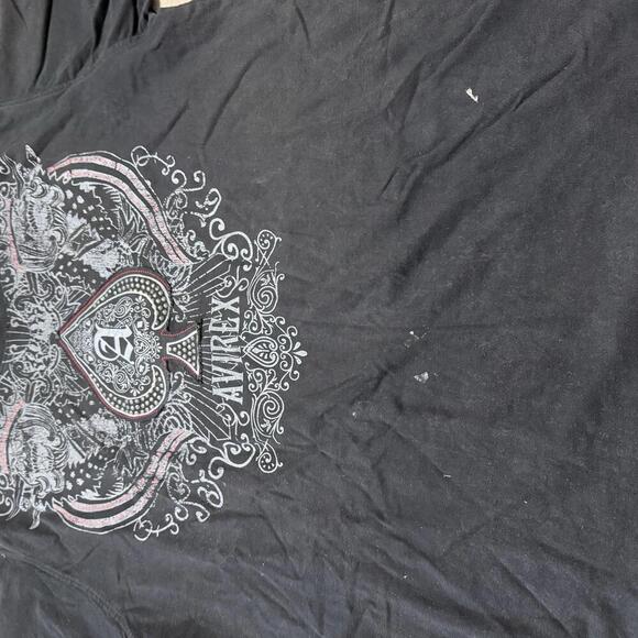 Vintage Avirex T-Shirt Black Studded Y2K Hip Hop Size XXL \ XXXL Men - Picture 2 of 7